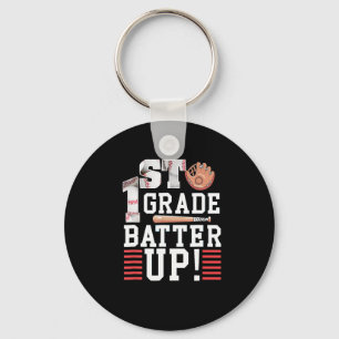 1st Grade First Day Of School 1st Grade Batter Up  Key Ring
