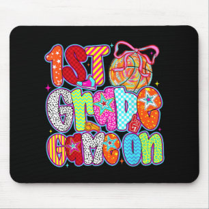 1st Grade Game On Basketball Sports Boys Kids Back Mouse Pad