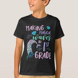 1st Grade Girls Cute Mermaid Frist Day Kids Back T T-Shirt