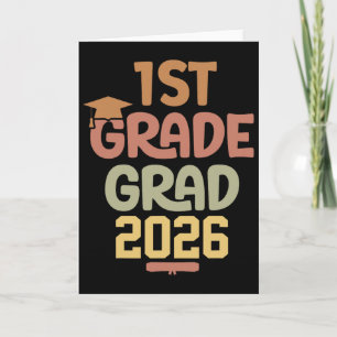 1st Grade Grad Cl Of 2026 Graduation Bold Cosy Col Card