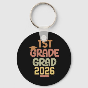 1st Grade Grad Cl Of 2026 Graduation Bold Cosy Col Key Ring
