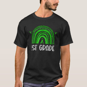 1st Grade Green Leopard Rainbow Kids Teachers Fiel T-Shirt
