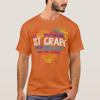 1st Grade Heart Back To School Word Cloud Students T-Shirt