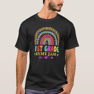 1st Grade Is My Jam Back To School Rainbow Teache T-Shirt