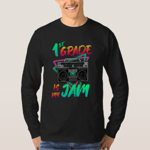 1st Grade Is My Jam Vintage 80s Boombox School T-Shirt