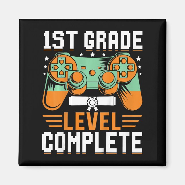 1st Grade Level Complete Graduation Video Game Con Magnet (Front)