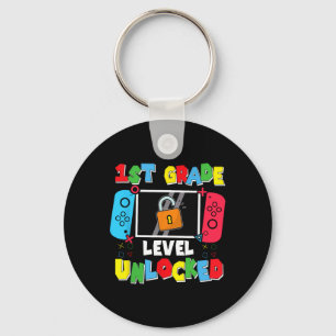 1st Grade Level Unlocked Back To School First Day  Key Ring
