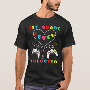 1st Grade Level Unlocked Back To School Gamer T-Shirt