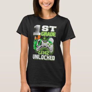 1st Grade Level Unlocked  Back To School Video Gam T-Shirt