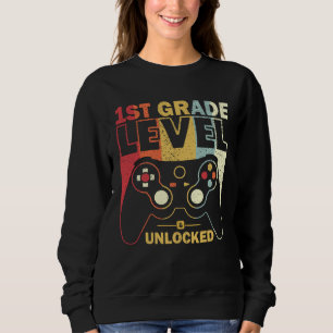 1st Grade Level Unlocked Back To School Video Game Sweatshirt