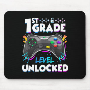 1st Grade Level Unlocked Ck To School First Day Ga Mouse Pad