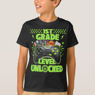 1st Grade Level Unlocked Gamer First Day Of School T-Shirt