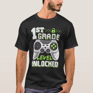 1st Grade Level Unlocked Gamer First Day Of School T-Shirt