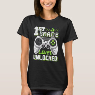 1st Grade Level Unlocked Gamer First Day Of School T-Shirt