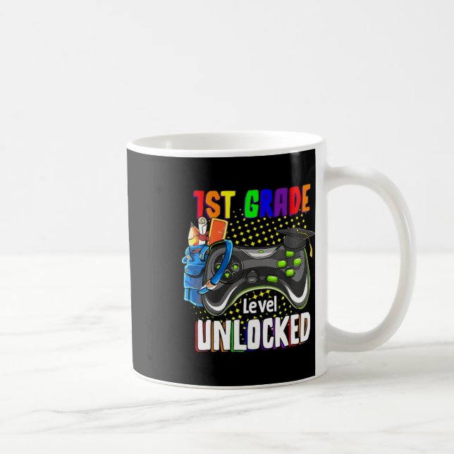 1st Grade Level Unlocked Video Game Back To School Coffee Mug (Right)