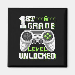 1st Grade Level Unlocked Video Game Back To School Magnet