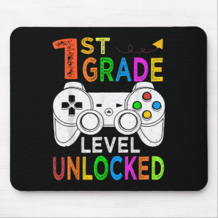 1st Grade Level Unlocked Video Game Back To School Mouse Pad