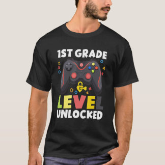 1st Grade Level Unlocked Video Game Back To School T-Shirt
