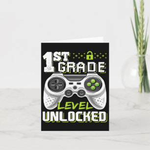 1st Grade Level Unlocked Video Game Byck To School Card