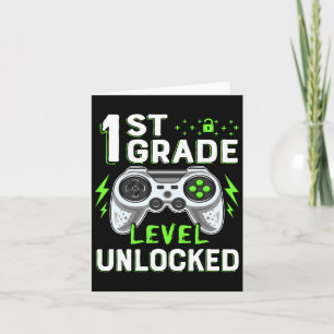 1st Grade Level Unlocked Video Game Byck To School Card