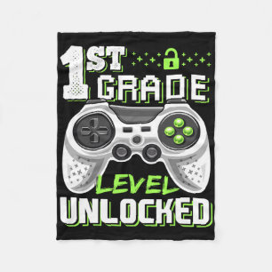 1st Grade Level Unlocked Video Game Byck To School Fleece Blanket