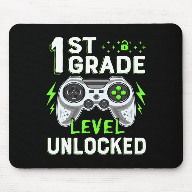 1st Grade Level Unlocked Video Game Byck To School Mouse Pad (Front)