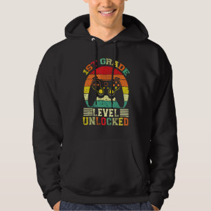 1st Grade Level Unlocked Video Gamer Back to Schoo Hoodie