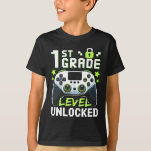 1st Grade Level Unlocked Video Gamer Back To Schoo T-Shirt