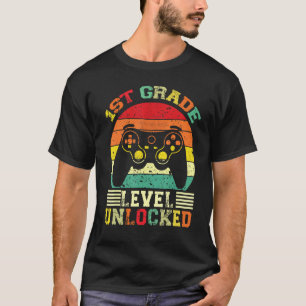 1st Grade Level Unlocked Video Gamer Back to Schoo T-Shirt