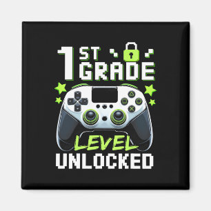 1st Grade Level Unlocked Video Gamer Ck To School  Magnet