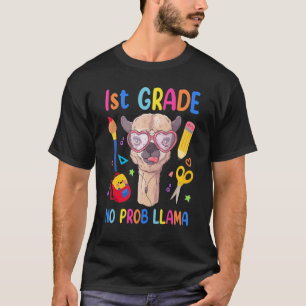 1st Grade Llama No Problema Kid First Day Of Scho T-Shirt
