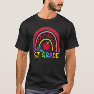 1st Grade Rainbow Teacher Hello First Grade Back T T-Shirt