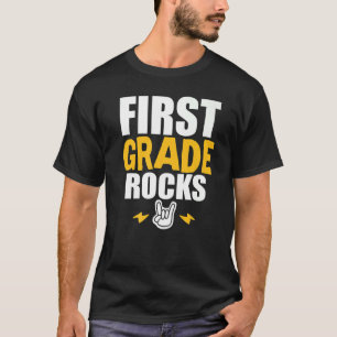 1st Grade Rocks Back To School Music Teacher Stud T-Shirt
