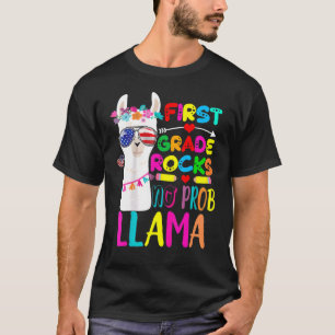1st Grade Rocks No Prob Llama Teacher Back To Scho T-Shirt