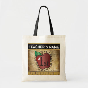 1st Grade School Teacher Rocks Vintage Styled Tote Bag