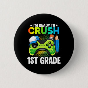 1st Grade Shirts For Boys Video Game Gaming Ck To  6 Cm Round Badge
