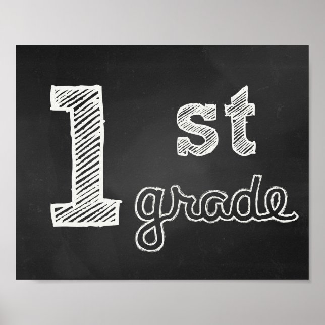 1st Grade Sign - Chalkboard (Front)