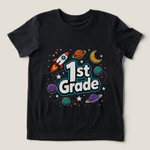 1st Grade Space Rocket Planets Tri-Blend Shirt