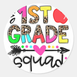 1st Grade Squad  Classic Round Sticker