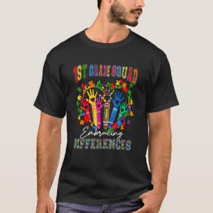 1st Grade Squad Embracing Differences Autism Sped T-Shirt