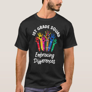 1st Grade Squad Embracing Differences Autism Sped T-Shirt