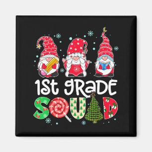 1st Grade Squad Gnome Teacher Christmas Ne Buffalo Magnet