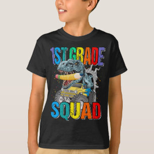 1st Grade Squad Monster Truck Dinosaur Boys T-Shirt