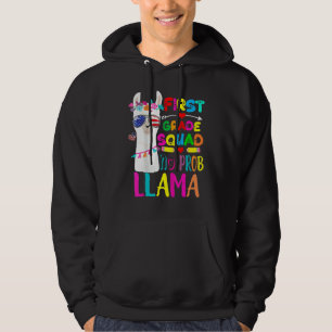 1st Grade Squad No Prob Llama Teacher  Back To Sch Hoodie