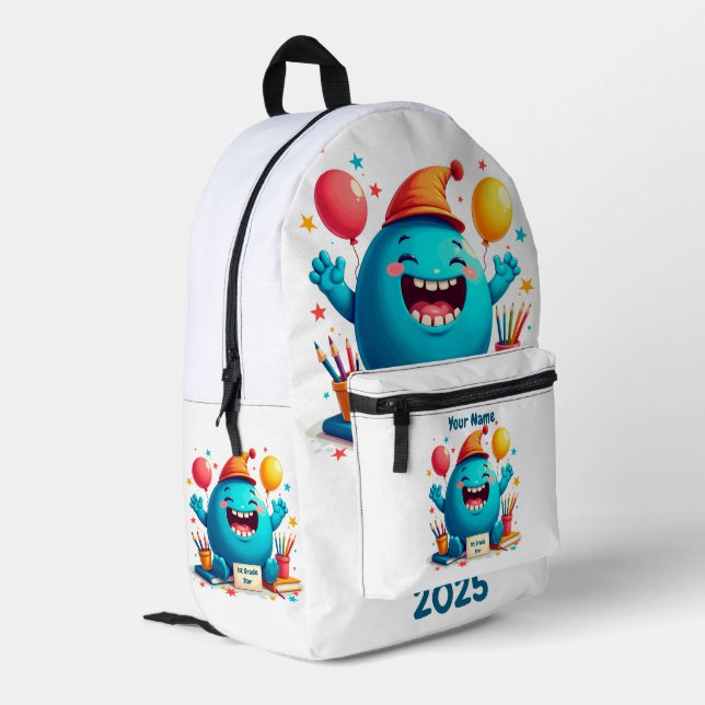 1st Grade Star Celebration – Cute Cartoon Design Printed Backpack (Back Corner Left)