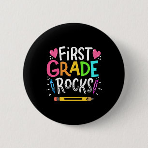 1st Grade Teacher 6 Cm Round Badge
