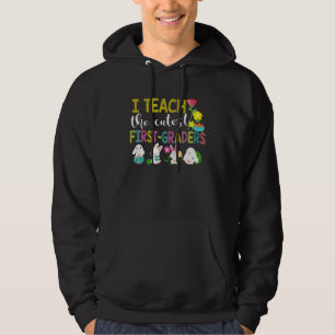 1st Grade Teacher Bunny Egg Easter Day Happy Easte Hoodie