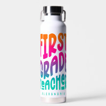 1st Grade Teacher Colourful Ombre Text