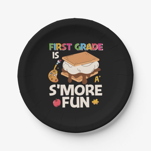 1st Grade Teacher First Grade Is Smore Fun Paper Plate (Front)