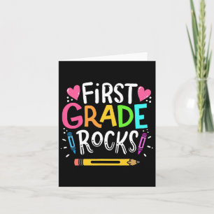 1st Grade Teacher Gift 1st Grade Rock  Card